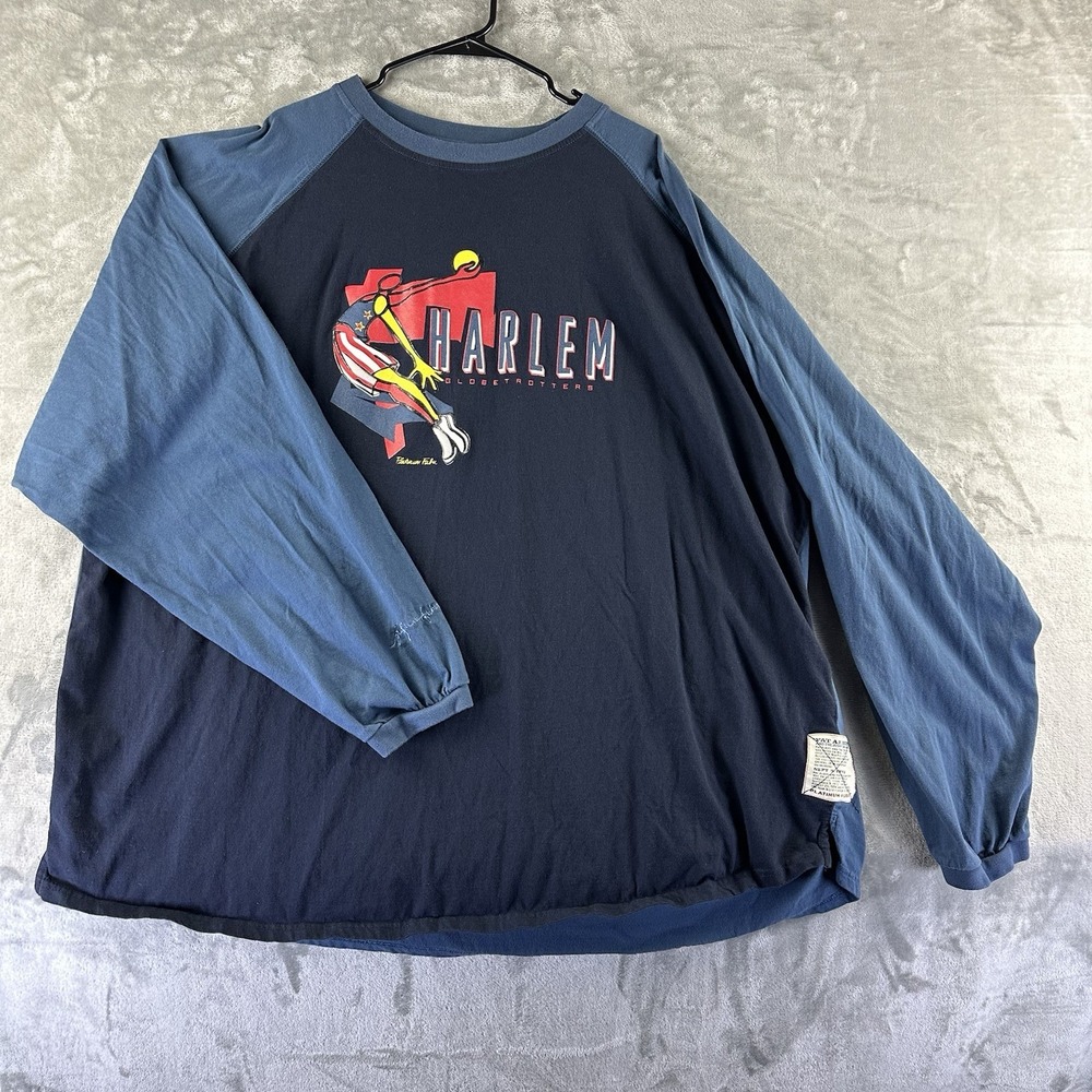 VTG Platinum Fubu T-Shirt Men's 6XL Blue Harlem Globetrotters Y2K 100% Cotton